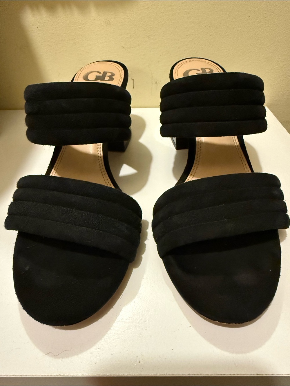 Gianni Bini Black Quilted Double-Strap Mules